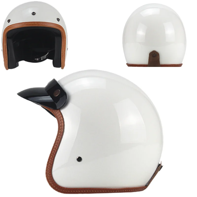 white 3/4 шлемы moto rcycle с открытым лицом винтажные moto rcycle moto rbike Chopper стиль moto шлем с goggle mask - Цвет: white