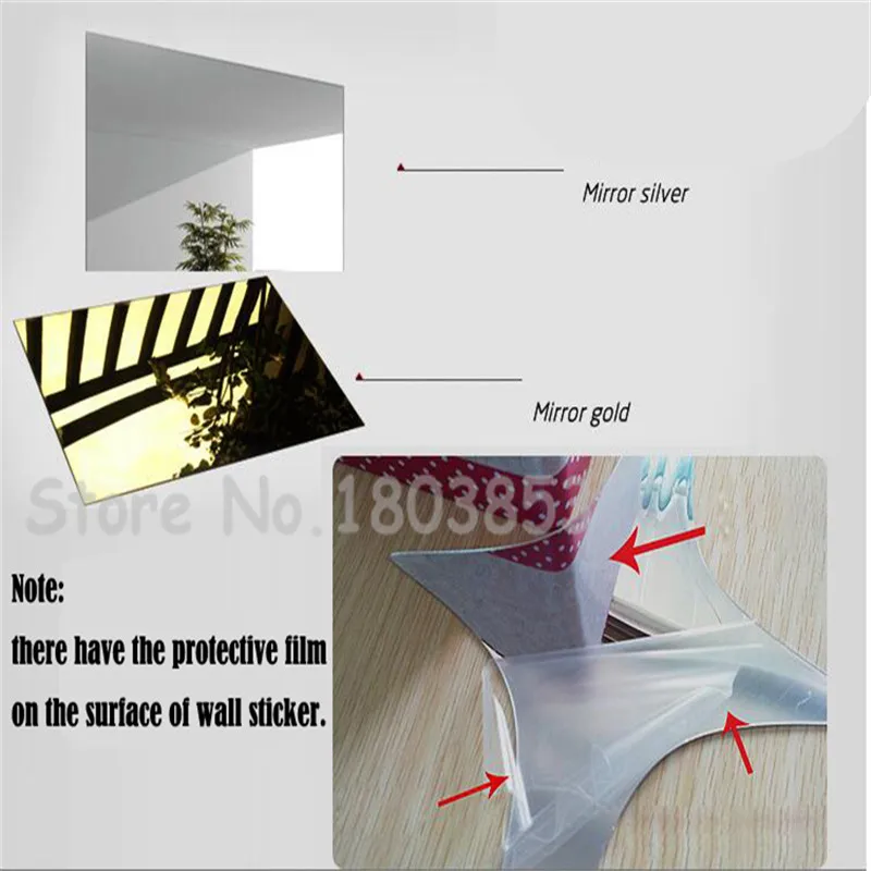 

New Arrival 3D Stereoscopic Mirror Wall Sticker Love Hearts Cute DIY Home Decor Wall Art Mural Removable Wall Stickers Decal