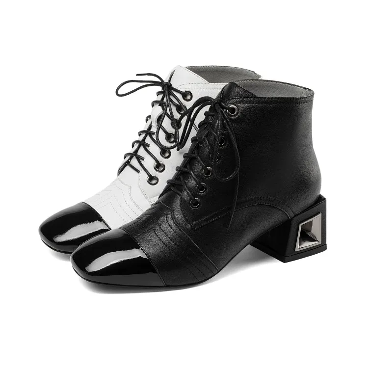 

MLJUESE 2019 women ankle boots soft cow leather winter warm fur mixed colors sewing female boots women boots size 33-43