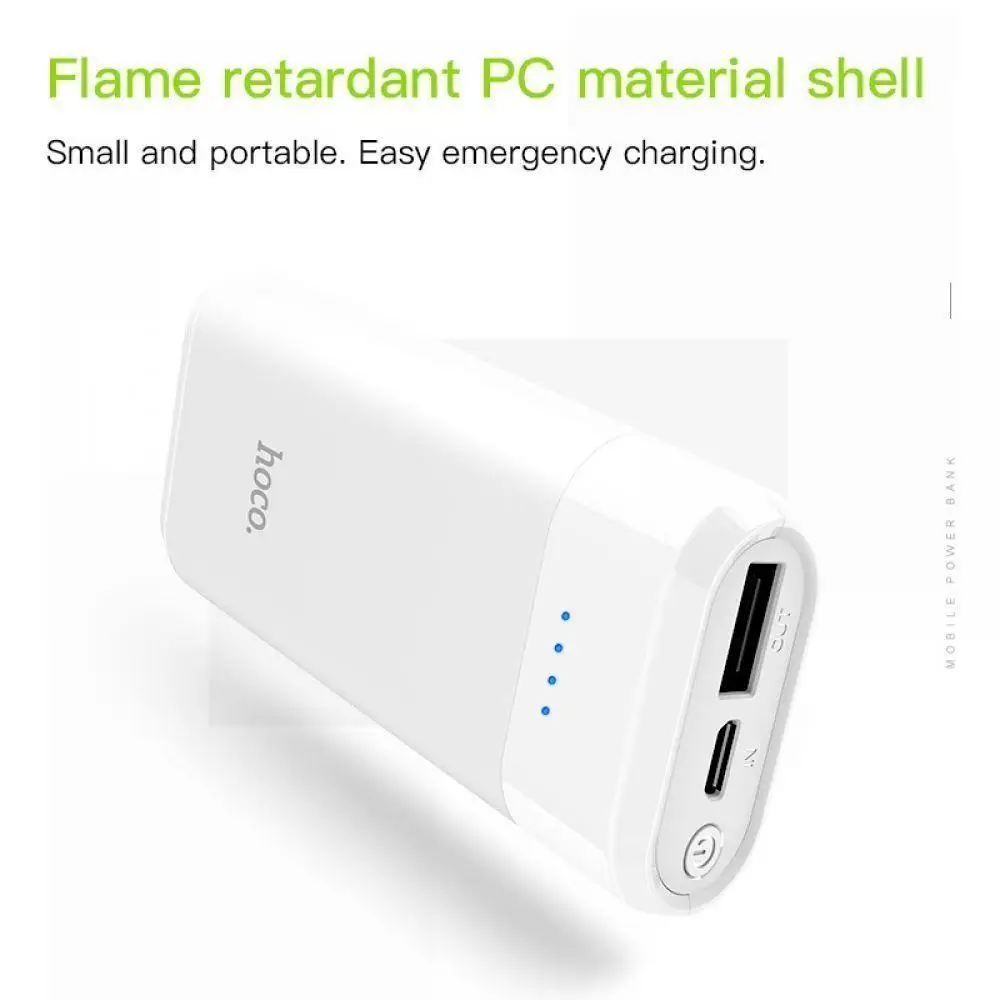 HOCO 5200mAh power Bank mi ni USB светодиодный 18650 Внешний аккумулятор портативное зарядное