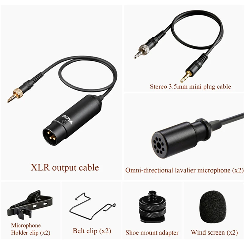 BOYA BY WM8 UHF двойной беспроводной петличный микрофон Systerm Lav интервью Mic 2 Передатчики