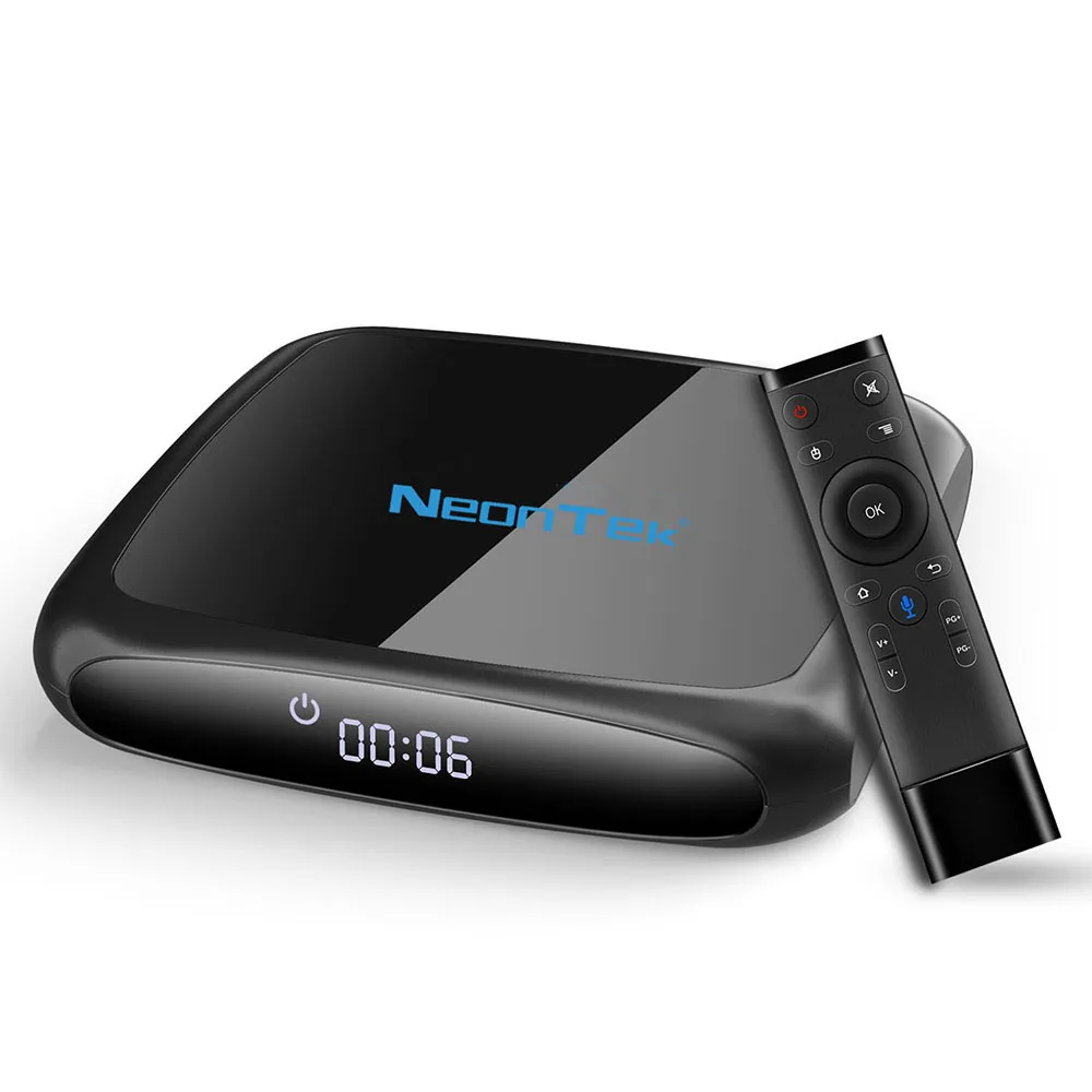 Приставка Смарт ТВ Android с голосовым поиском (Android nougat wifi RJ45 bluetooth голосовой пульт