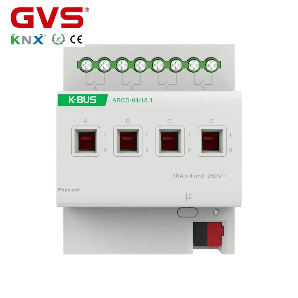 Умный дом GVS K-bus KNX/EIB KNX привод переключения 4 раза 16A переключателя с током