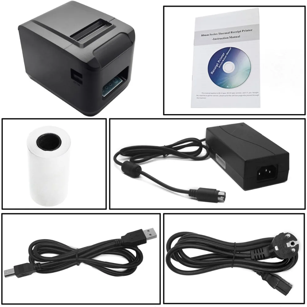 80 мм 260 мм/сек POS Термальность чековый принтер USB/Ethernet/Serial автоматический резак