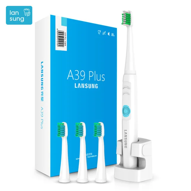White Lansung A39Plus Беспроводная Индуктивная электрическая зубная щетка перезаряжаемая ультразвуковая зубная щетка es электрическая зубная щетка гигиена полости рта - Цвет: White