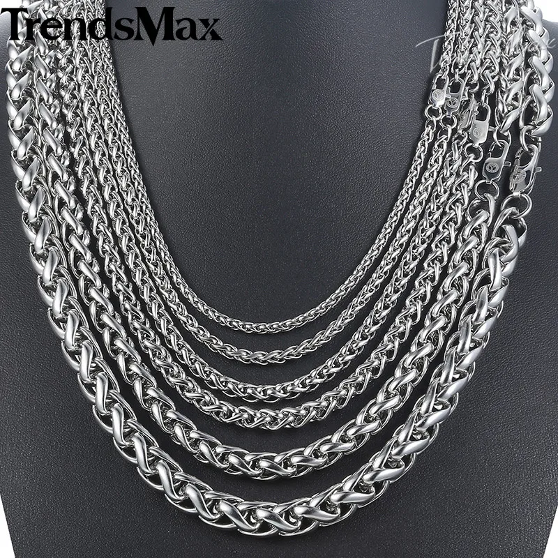 Мужская плетеная цепочка Trendsmax из нержавеющей стали серебристого цвета 3 10 мм