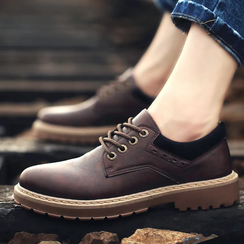 Brand new fashion Men's casual leather shoes lace up travel sneaker male oxford Work zapatillas deportivas RA-50 |