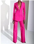 Женский брючный костюм из блейзера и брюк, офисный костюм из 2 предметов