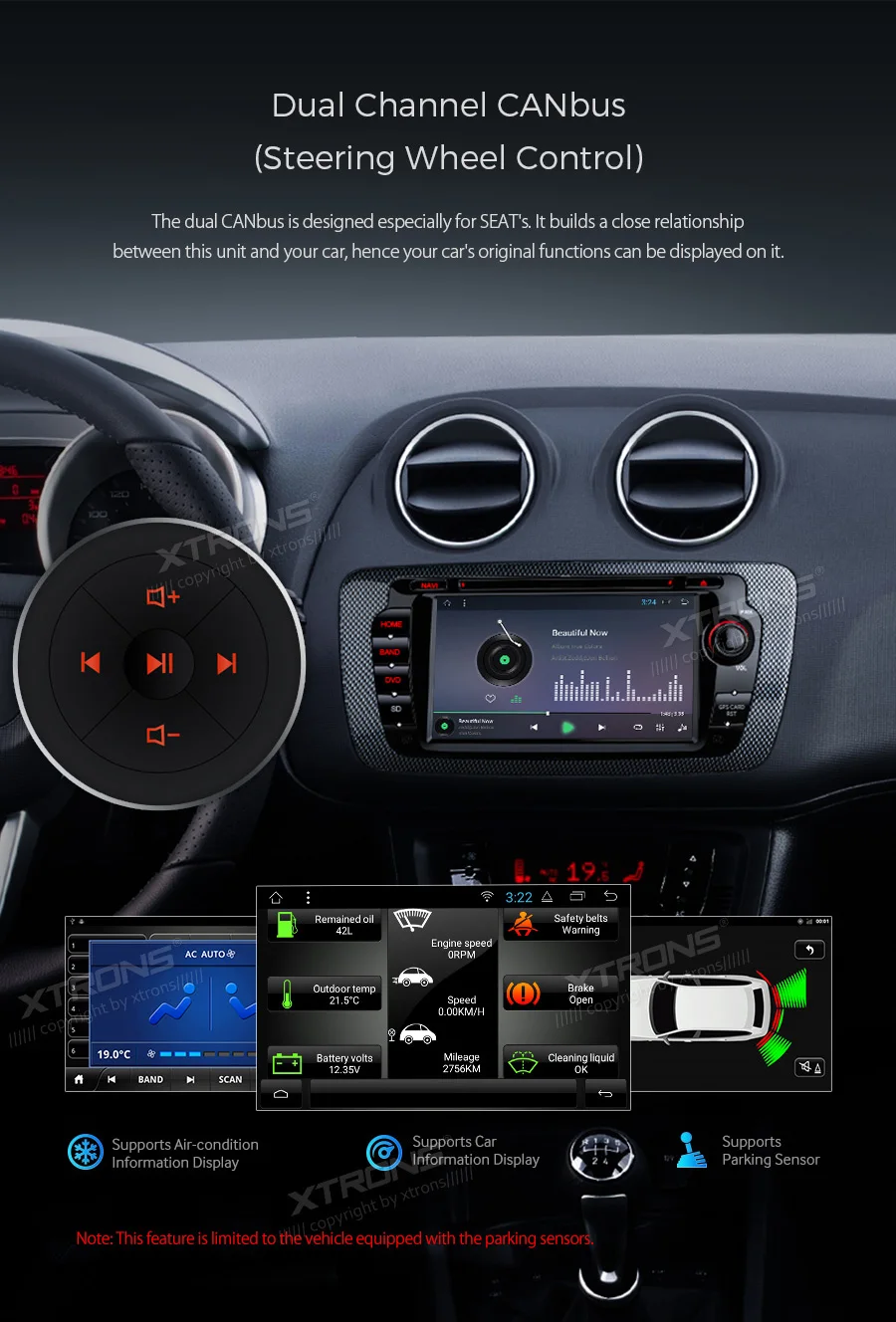 XTRONS 7 &quotAndroid 8 1 Автомобильный DVD плеер для Seat Ibiza MK4 6J Sport Coupe Ecomotive Cupra 2009 2010 2011 2012 2013