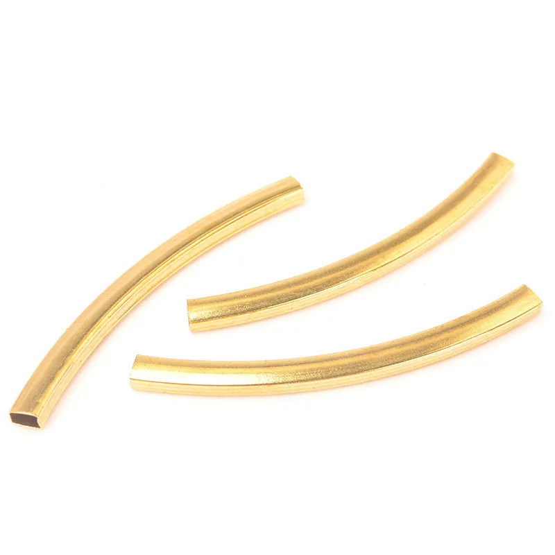 Металлические медные квадратные изогнутые бусины длиной 60 мм для изготовления