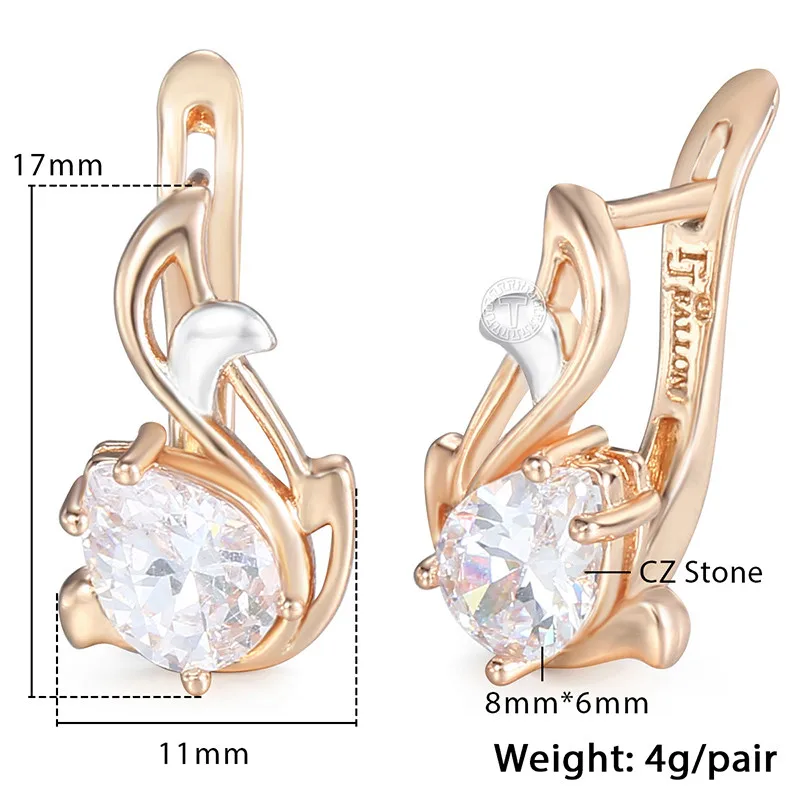 Женские серьги капельки из прозрачного кубического циркония с покрытием