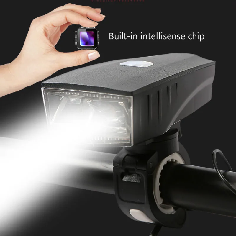 Умный велосипедный фонарь + колокольчик usb зарядка рожок для велосипеда свет фар