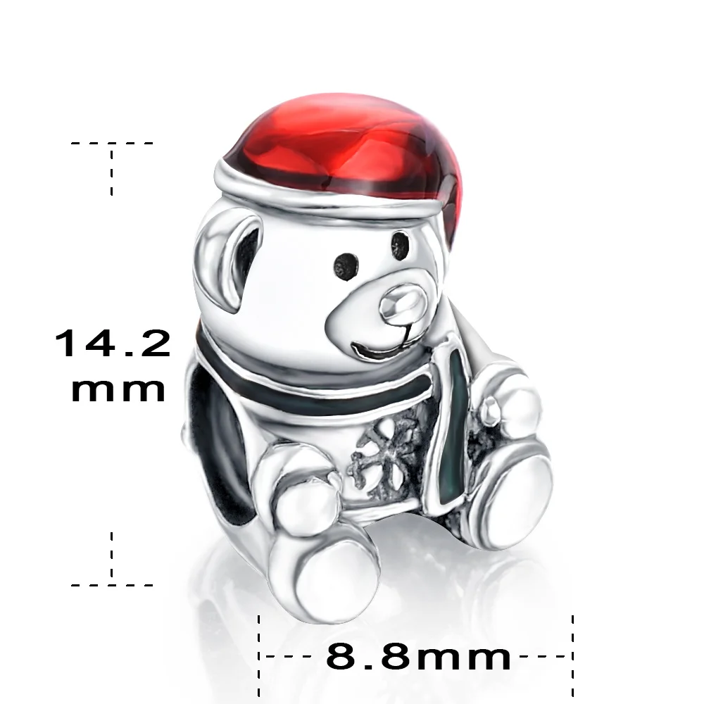 Suplush 100% серебряные бусины 925 пробы рождественский стиль очаровательный браслет