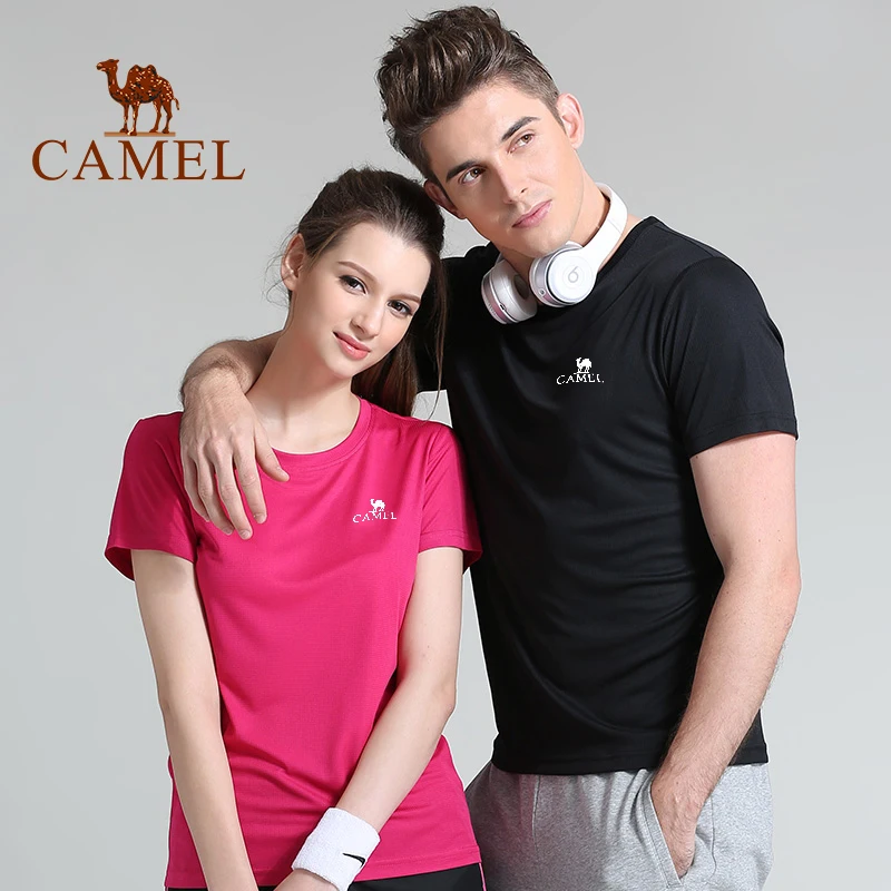 CAMEL мужская и женская футболка для спорта на открытом воздухе быстросохнущая