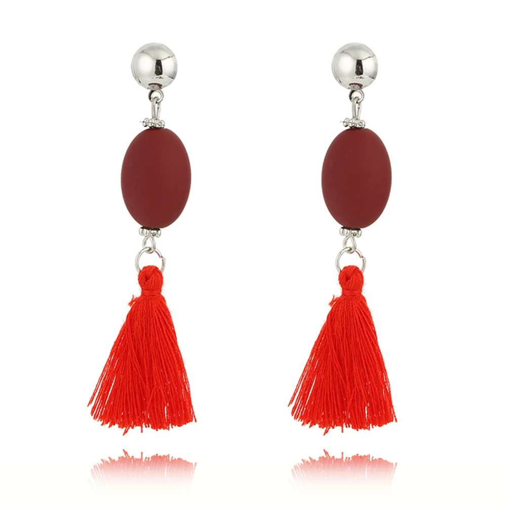 Для женщин в богемном стиле Ленточки болтаться Овальный резиновая Висячие