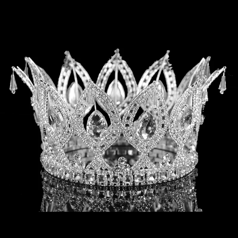 

Pendant Crystal Crown Bridal Tiaras Rhinestones Women Royal Bridal Queen Princess Pageant Party Crown Bridesmaids Beauty Hair