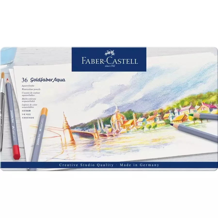 Оригинальный Faber Castell Goldfaber Aqua акварельные карандаши олова 36 Набор цветных