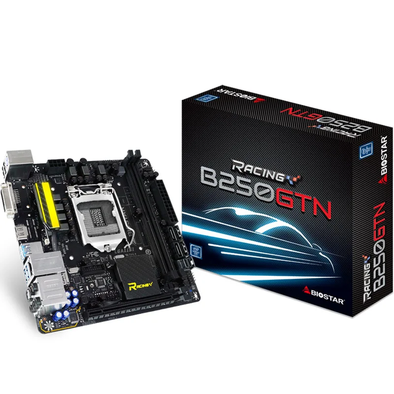 Игровая материнская плата BIOSTAR B250GTN для Intel Core i5 i7 7700k 7500 1151 ITX Racing компьютерная DDR4 M.2