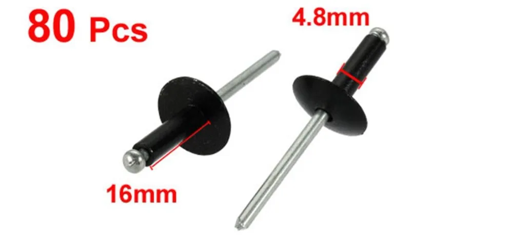 80Pcs Blind Rivets 4.8x8/12/14/16mm Aluminum Open End Large Flange Rivet Fasteners For Aircraft Machines Furniture Hardware |