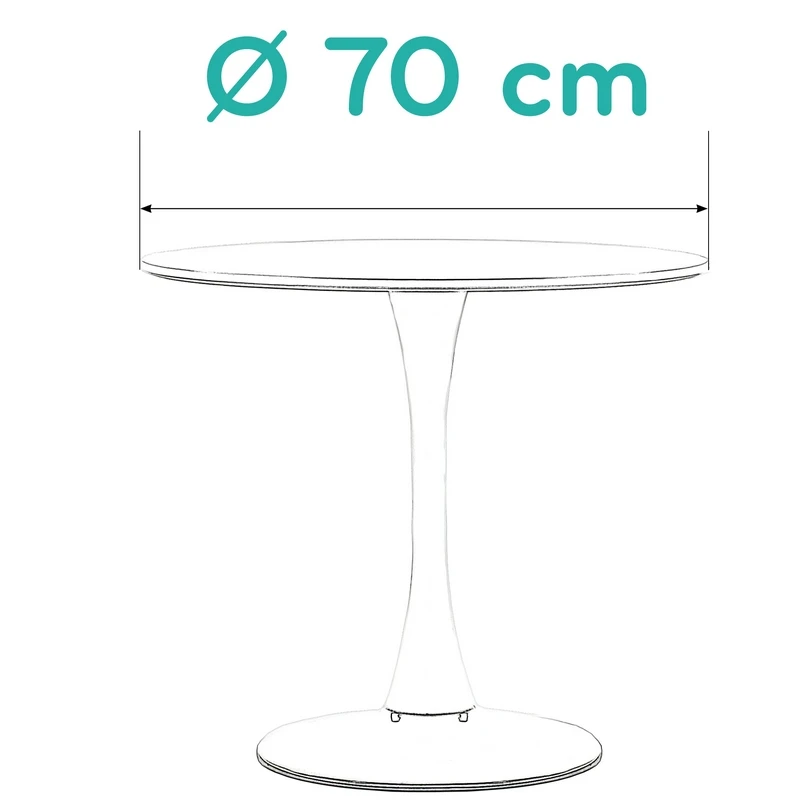Diameter 70cm Barneo T-3 МДФ полуматовый интерьерный белый стол обеденный стол на металлическом основании стол круглый стол кухонный стол мебель для кухни стол современный стол в скандинавском стиле по России - Цвет: Diameter 70cm