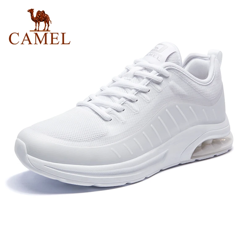 CAMEL Men Women Sports Shoes Running Air Breathable Cushion Mesh Shock Absorbent Sneakers Tennis Jogging Fitness Gym Unisex - Цвет: White Female