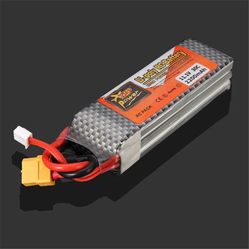 Горячая новинка перезаряжаемая ZOP Power 11 1 В 2200 мАч 3S 30C Lipo батарея XT60 вилка Запчасти