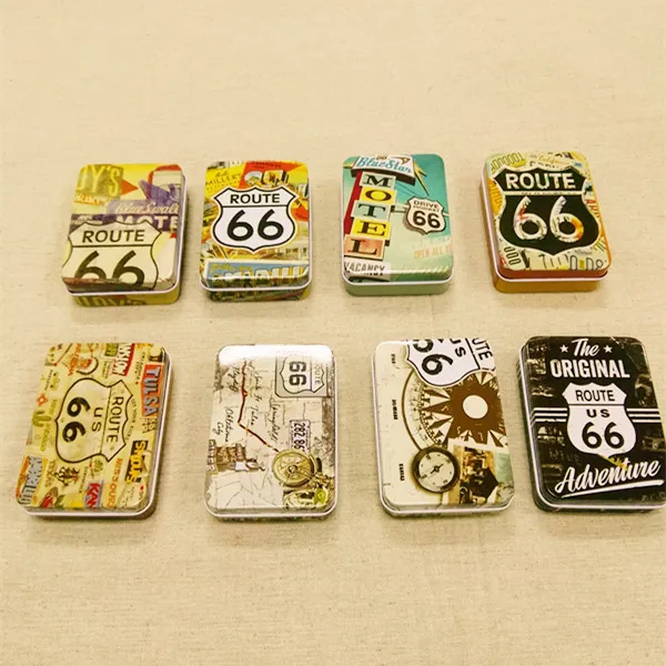 16 шт./кор. ROUTE 66 Pringting металлический ящик для хранения винтажный стиль коробка карт