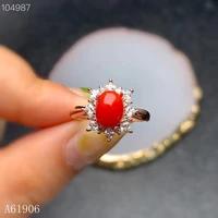 kjjeaxcmy boutique jewelry 925 sterling silver inlaid natural red coral gemstone female ring support review new luxury