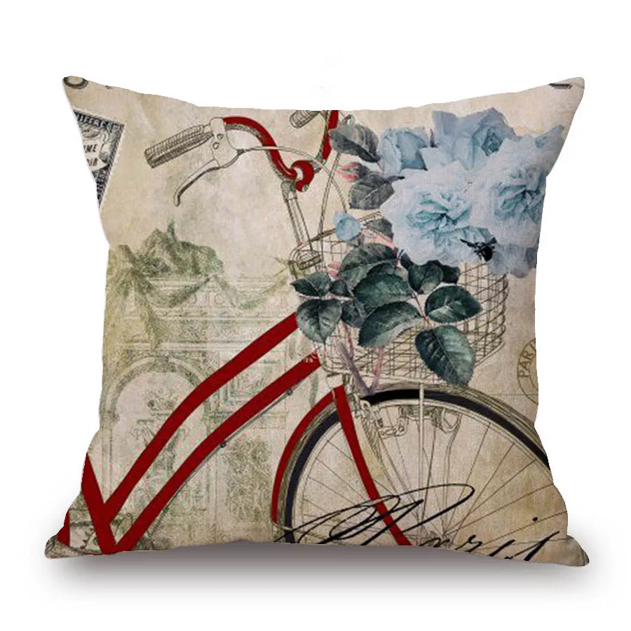 18 inches Cotton Linen Vintage Pillow Cases Flower Shoes Printed Cover Home Decorative Pillows | Дом и сад