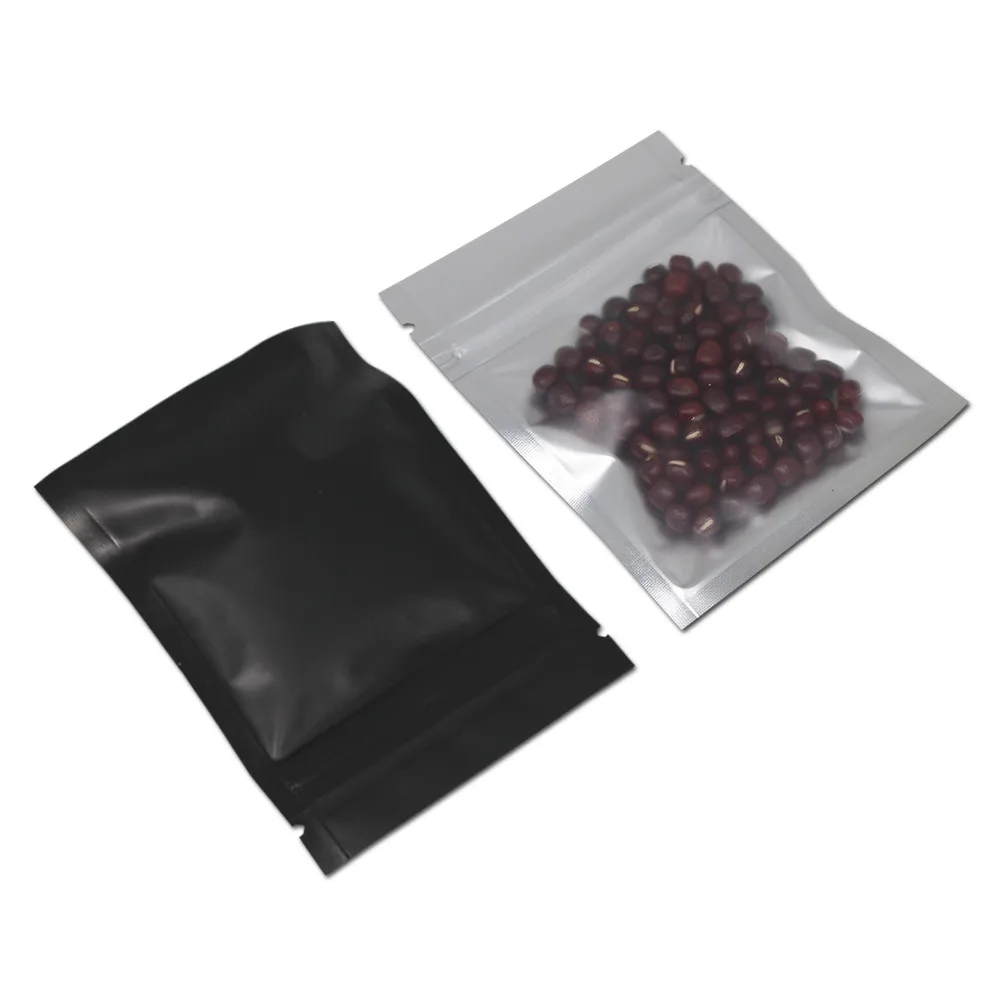 

100Pcs 10x15cm Aluminum Foil Package Bags Black Plastic Bags Reclosable Zip Locking Bags for Coffee Beans Storage Moisture Proof