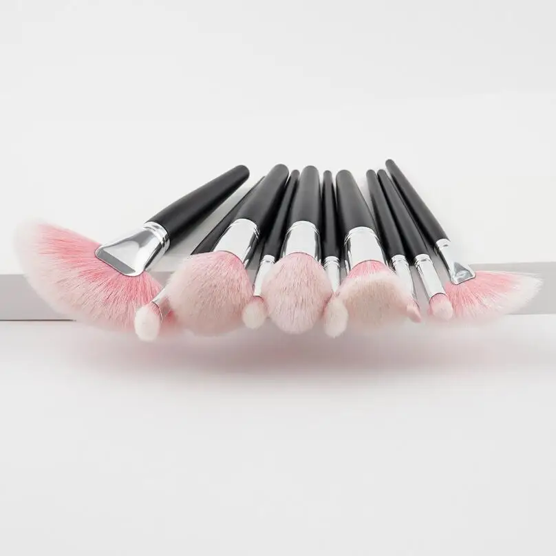 

GUJHUI 10Pcs Eyeshadow Makeup Brushes Set Pro Rose Gold Eye Shadow Blending Make Up Brushes Soft Synthetic Hair For Beauty