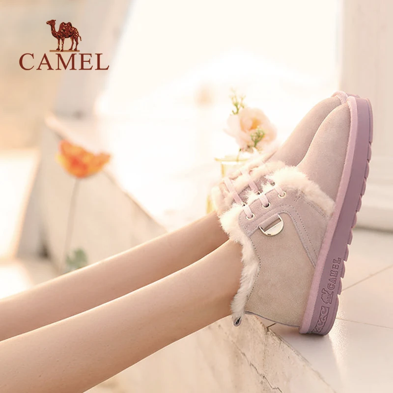 CAMEL/зимняя Модная Повседневная Новая женская обувь на плоской подошве зимние