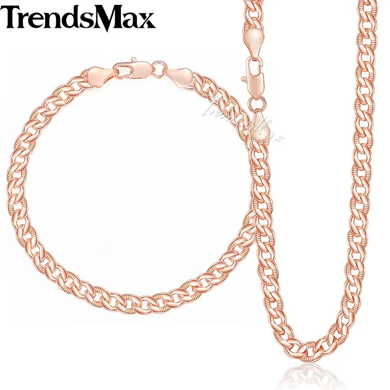 Женский браслет Trendsmax набор ювелирных изделий из желтого белого розового золота