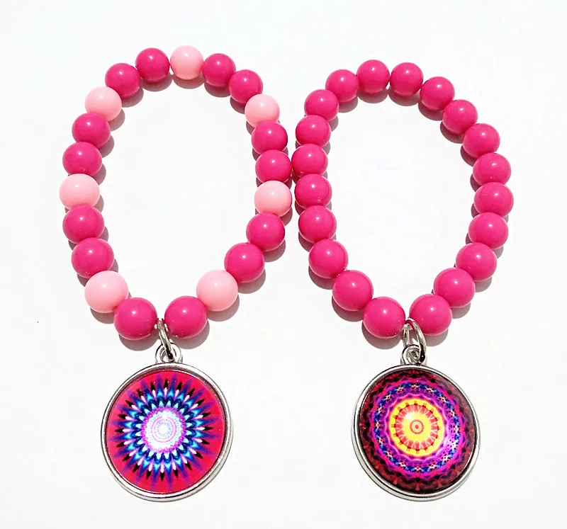 24pcs (12color)Mandala Flower Bandanna Paisley India style hand chain for girls rose pink red glass Bracelets DIY jewellery | Украшения и