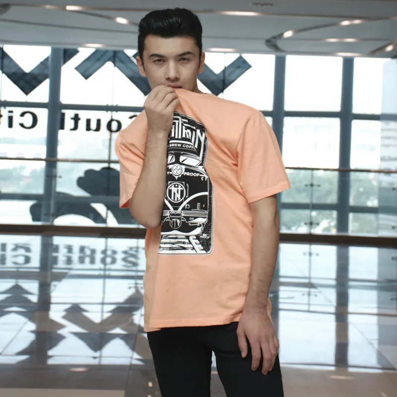 Новый дизайн Европейская стильная футболка из 100% хлопка с принтом водная стирка