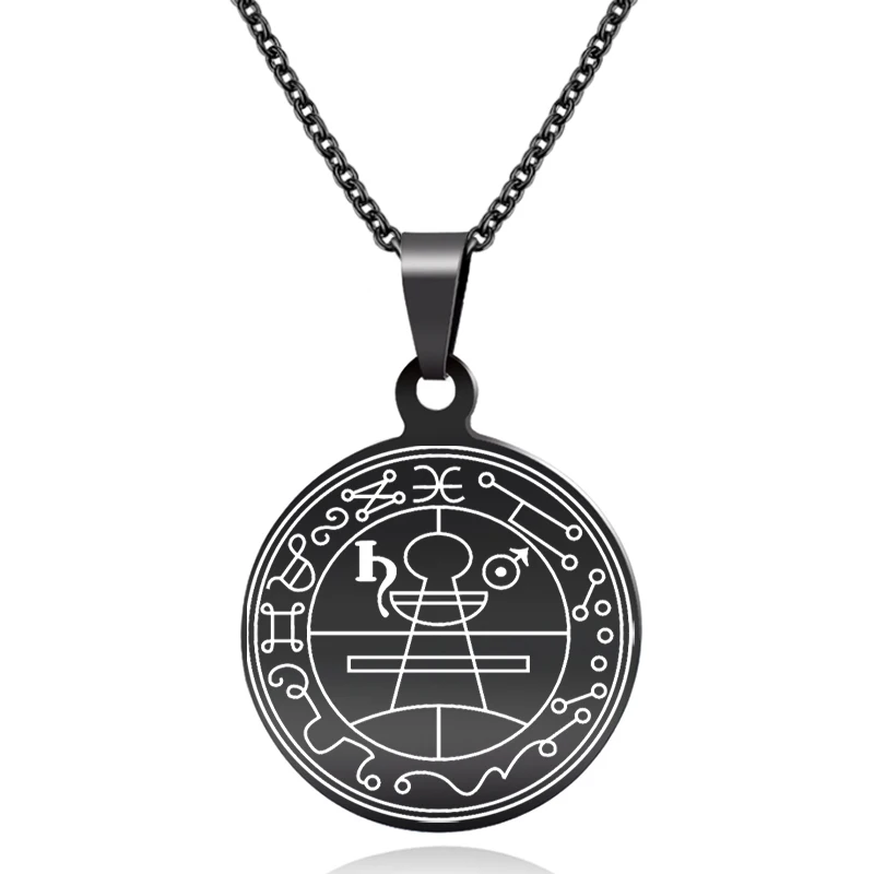 Ожерелья с кулоном из нержавеющей стали логотипом Goetia и надписью ABAICER украшения