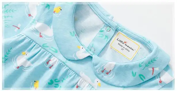 Little maven/комплекты детской одежды г., новая осенняя брендовая хлопковая футболка с длинными рукавами и принтом утки для девочек+ штаны в горошек, 20229