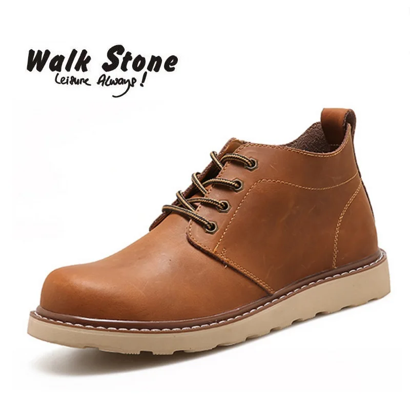 Брендовые мужские повседневные кожаные непромокаемые ботинки для отдыха на