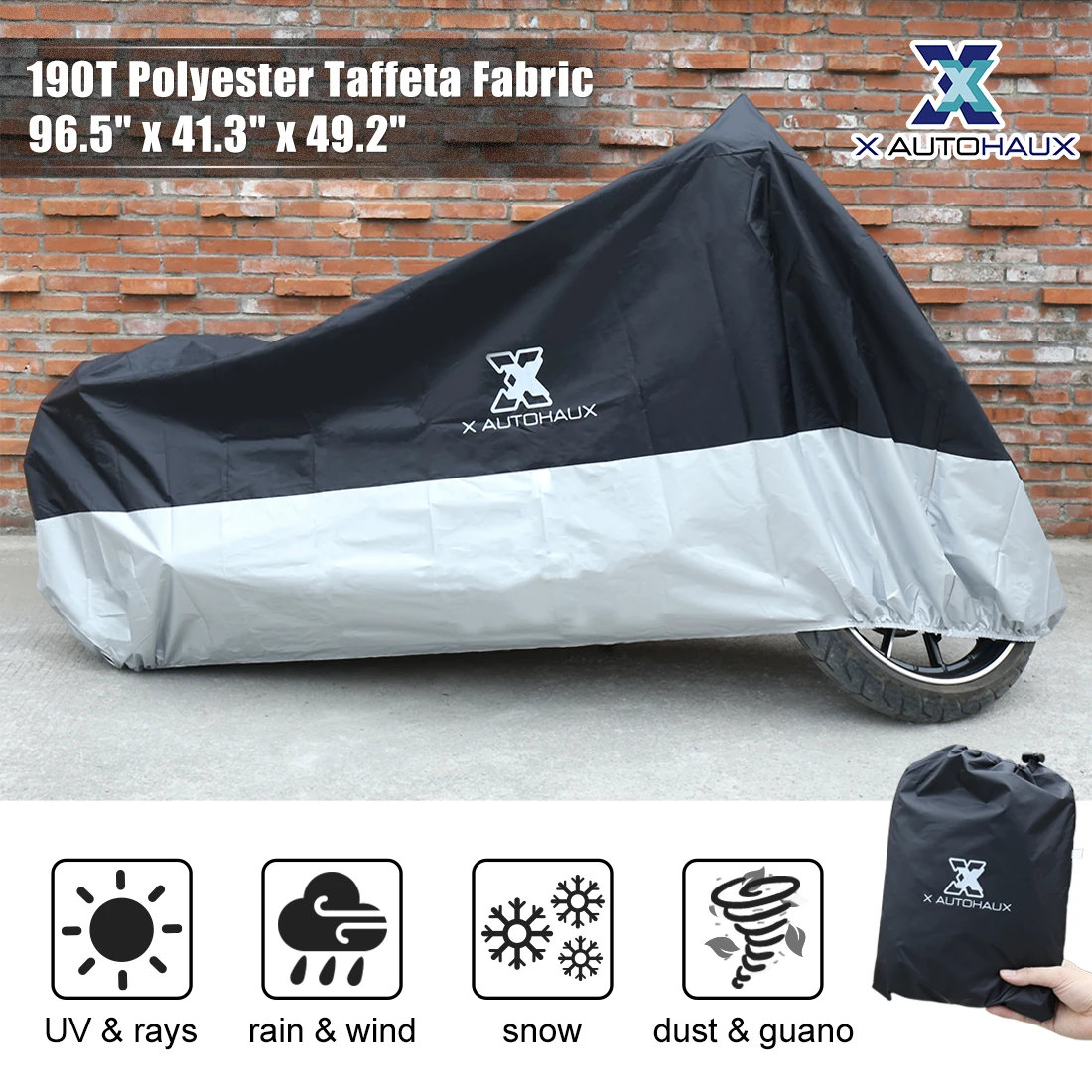 X AUTOHAUX L XL 2XL 3XL 190T Универсальный всесезонный чехол для мотоцикла и велосипеда водонепроницаемый пылезащитный чехол от дождя и пыли УФ-защита для мотоцикла и скутера