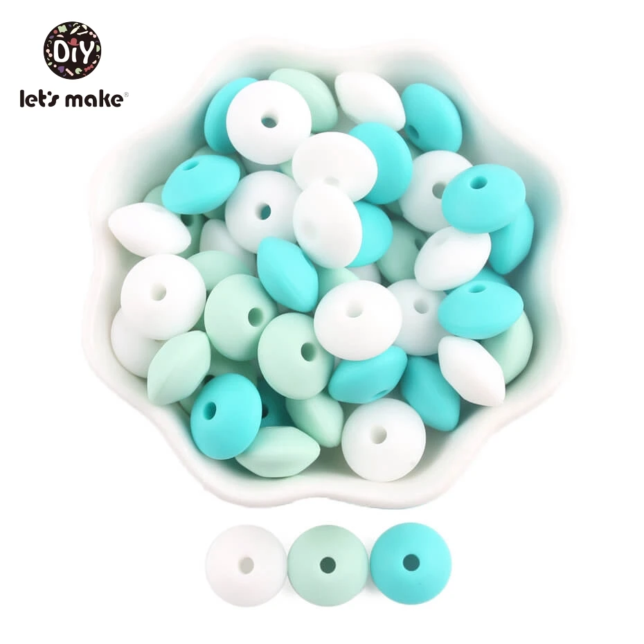 turquoise set Силиконовые бусины Abacus DIY зажимы для соски изготовление пищевого силикона Прорезыватели для зубов ожерелье аксессуары для кормления давайте сделаем - Цвет: turquoise set