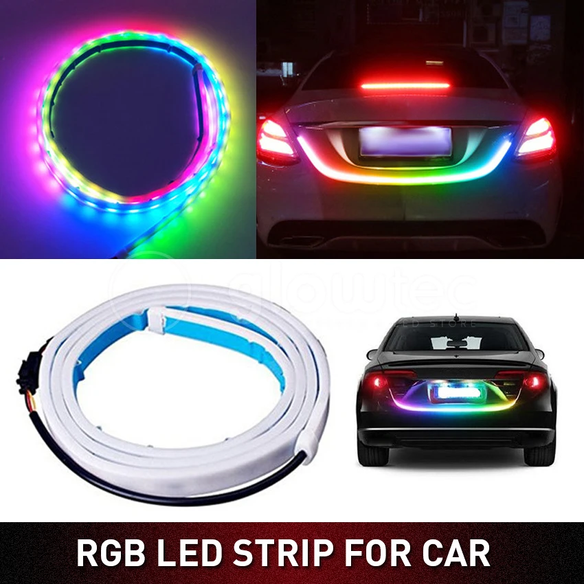 Светодиодная лента GLOWTEC 120 см для автомобиля RGB 5050 светодиодная Светильник та