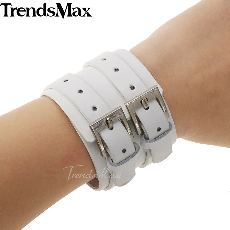 Trendsmax 51 мм Широкий мужские женские ручной работы кожаный браслет коричневый