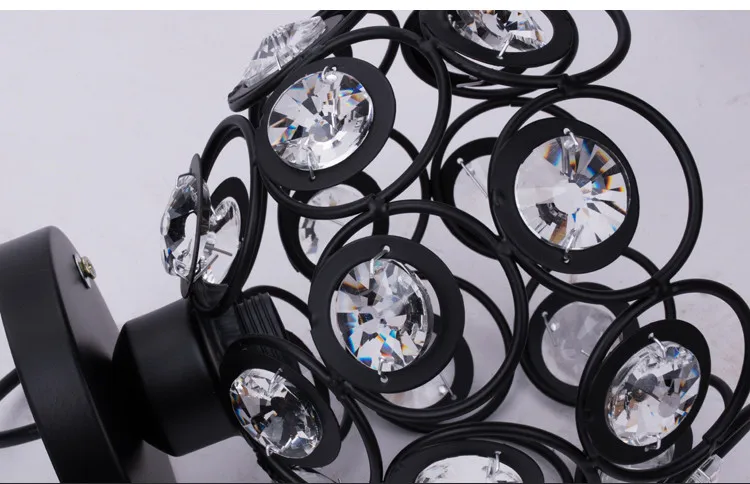 Золотистый/Белый/Черный E27 Хрустальный светодиодный потолочный светильник лампы