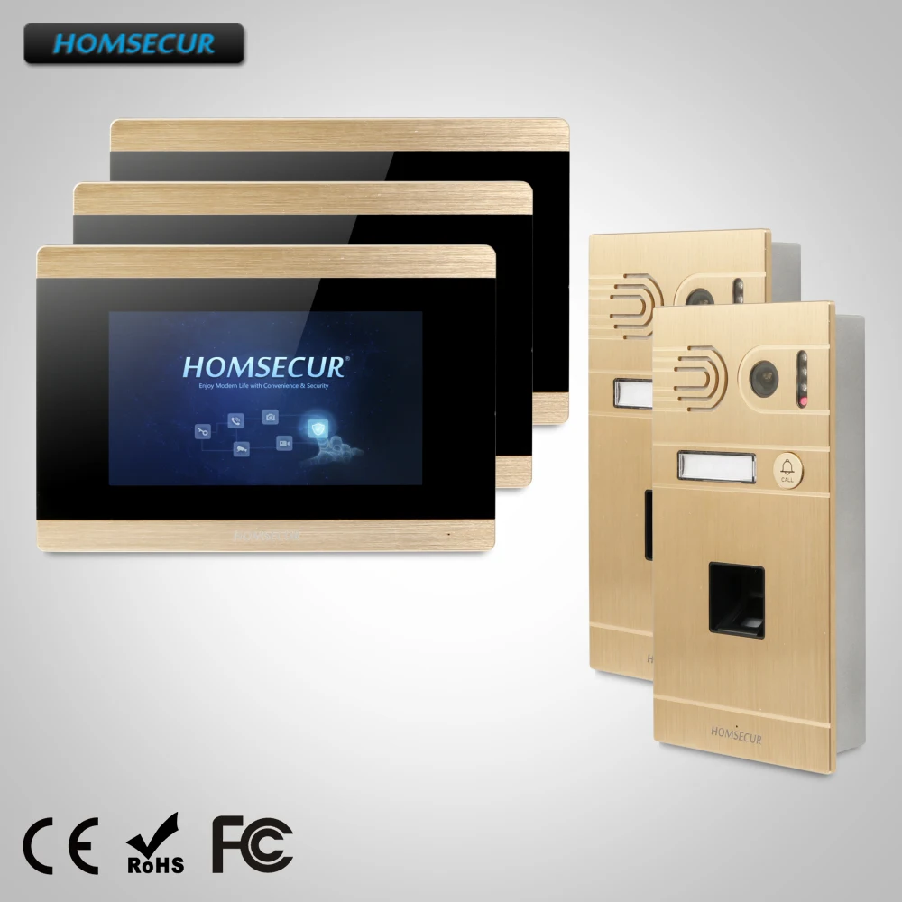 HOMSECUR 7 &quotВидеодомофон Система + Монитор с Сенсорным Экраном для Квартиры BC061-G BM715-G