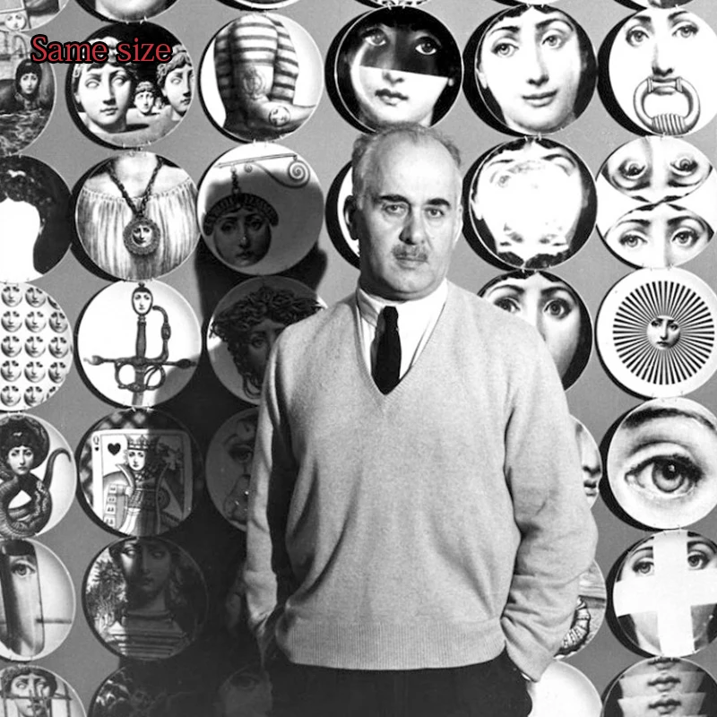 Модные настенные тарелки Milan rosenthal Piero fornasetti черно белые иллюстрации подвесные