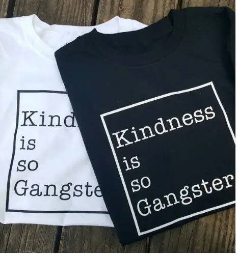 

New Arrive Fashion Sexy Tee Kingness is so Gangster Graphic T-Shirt Summer Cotton Girl Tops Hipster Tumblr Outfits Tee Shirts