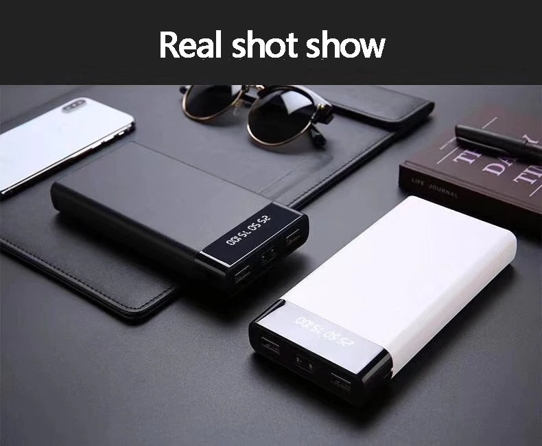 20000 мАч Внешний аккумулятор Мобильный 2 светодиодный цифровой дисплей
