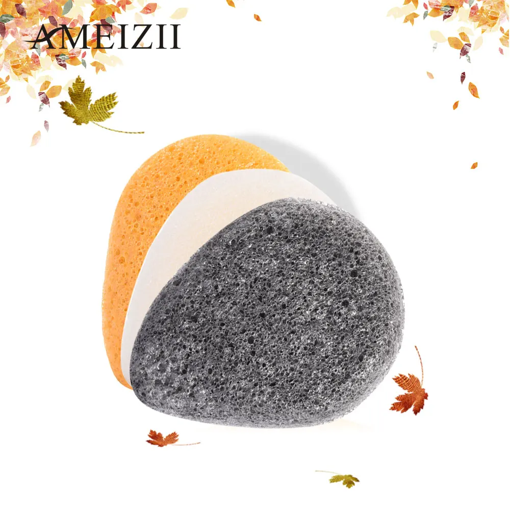 AMEIZII Очищающая губка для лица 1 шт. натуральная Konjac зеленая розовая белая очищения