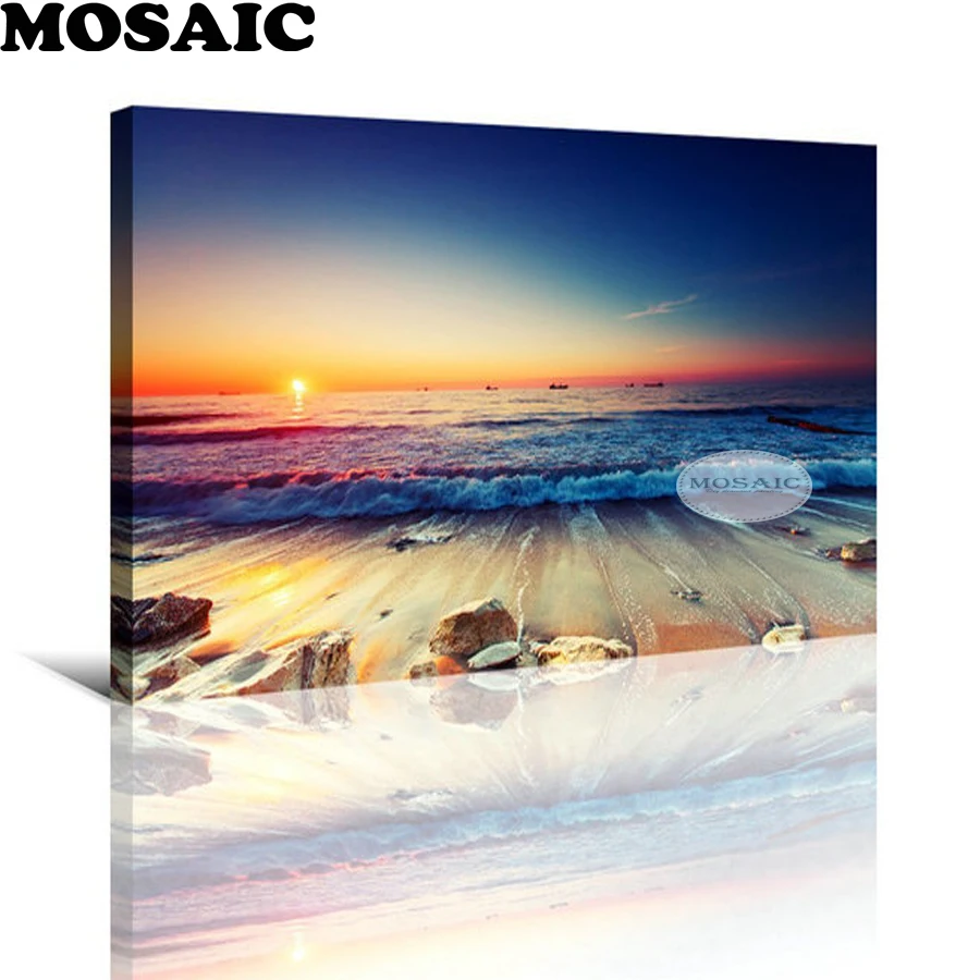 

Diamond Embroidery 5D diy diamond Painting Cross Stitch, kits,Sunset Wave picture,Diamond Mosaic ,Home Decor B163