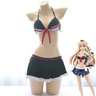 Костюм для косплея из японского аниме, коллекция Kantai, школьный купальник Yuudachi Sukumizu, сексуальный милый женский комплект бикини из 2 предметов